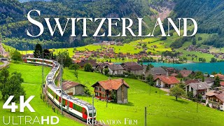 SWITZERLAND • 4K Relaxation Film Winter to Spring • Relaxing Music  Nature 4k Video UltraHD [upl. by Gunas]