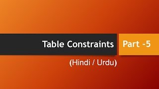 Part  5 Table Constraints in SQL PRIMARY KEY Constraint HindiUrdu [upl. by Ahseeyt]