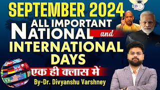 September 2024 के सभी Important National and International Days  By Dr DV SIR  StudyIQ PCS [upl. by Becket]