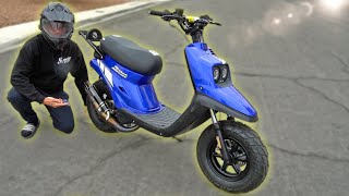 FiRST RiDE Yamaha ZUMA 70cc STUNT BUILD is COMPLETE [upl. by Ahsekam]