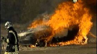 Car with LPG tank on fire What will happen [upl. by Witherspoon]