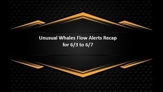 Unusual Whales Flow Alerts Recap for 63 to 67 [upl. by Rossi]