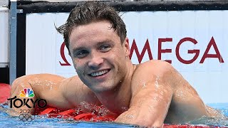 Bobby Finke claims 800m free gold with breathtaking final sprint  Tokyo Olympics  NBC Sports [upl. by Nelaf]