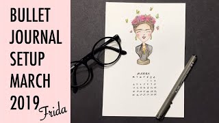 Bullet Journal 2019 Setup  March  Mart 2019  Frida Kahlo  Kendin Yap  Diy  Do İt Yourself [upl. by Sert]