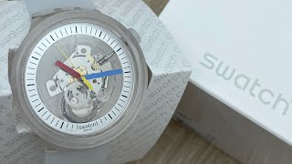 Swatch Clear Clearly Bold SB01K100 Inboxing UnboxWatches [upl. by Onailimixam]