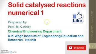 Solid catalyzed reaction numerical to find weight of catalyst in packed bed reactor [upl. by Nalyac585]