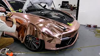 How To Vinyl Wrap A Very Curved Panel In Chrome Rose Gold Super Descriptive By ckwraps [upl. by Carilla]