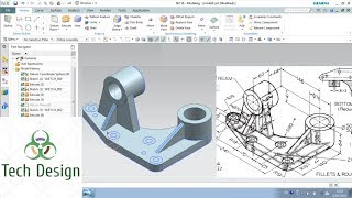 Unigraphics NXBasic Part Modeling Practice Example 6 [upl. by Kayle]