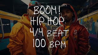 44 Drum Beat  100 BPM  HIP HOP BOOM [upl. by Naujahs]