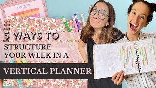 5 WAYS to StructureOrganize Your Week  VERTICAL PLANNER edition  PLANNER TIPS [upl. by Caresse]