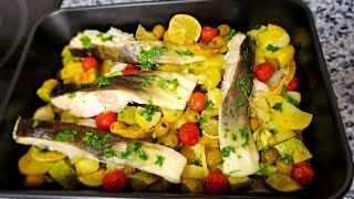 Bacalao al Horno con Verduras Receta Saludable y Deliciosa [upl. by Beaner]