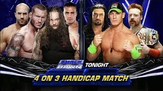 LUCHA COMPLETA 4 on 3 Handicap Match SmackDown ᴴᴰ [upl. by Sreip]