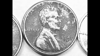 US 1943 Steel One Cent Coin  218000 Lincoln Steel Penny United States [upl. by Ahtebat]