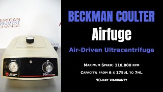 Beckman Airfuge AirDriven Ultracentrifuge Item  1265ZZ CENTRI [upl. by Antipus886]