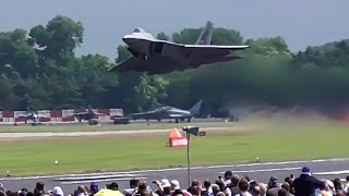 F22 raptor AMAZING vertical takeoff RIAT 2016 [upl. by Doreen846]