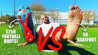 BAREFOOT vs 250 FOOTBALL BOOTS [upl. by Latreshia865]