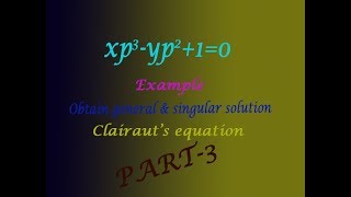 VTU Engineering Maths 2 Clairauts equation obtain general amp singular solution examplePART3 [upl. by Hardy956]