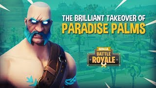 Ninja and Friends Takeover Paradise Palms  Fortnite Battle Royale Gameplay [upl. by Anikas]