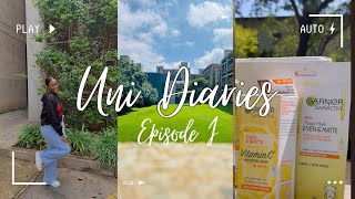 Uni Diaries 01 unsponsored skin care routine  a day with me on campus  Wits Student [upl. by Fauch]