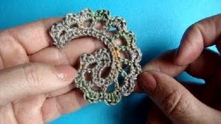 Вязание крючком ирландского кружева Урок 306 Howto Crochet Irich lace leafe [upl. by Foscalina]