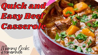 Quick and Easy Beef Casserole  Recipe [upl. by Nosredna824]