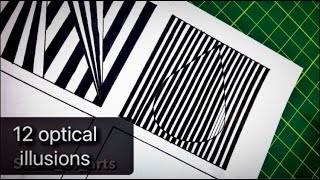 12 Optical Illusion drawingsart on A4 sheet  Step by Step freehand amp abstract illusion tutorial [upl. by Torrell]