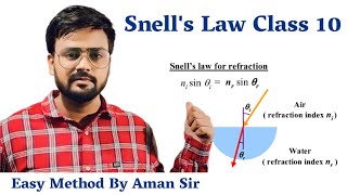 Snells Law Class 10  Refraction Of Light  AayuPhysics [upl. by Pooley121]