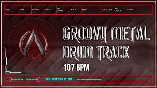 Groovy Metal Drum Track 107 BPM HQHD [upl. by Markus672]