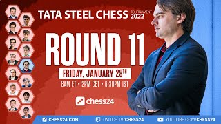 Tata Steel Chess 2022  Round 11  Jan Gustafsson amp Peter Svidler [upl. by Etterraj653]