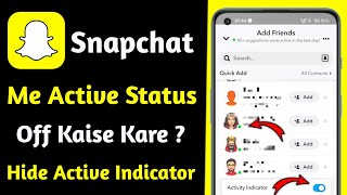 snapchat me active status off kaise kare  how to turn off active status on snapchat  hindi 2024 [upl. by Herm]