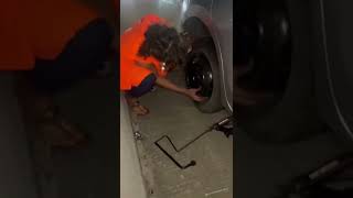 Lady Change Flat Tire on Houston’s Beltway [upl. by Derte]