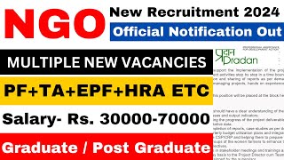 NGO BIG VACANCY 2024  SALARY 70000  FRESHERS ELIGIBLE  NGO JOBS 2024  ONLINE INTERVIEW [upl. by Hoo559]