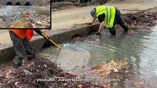 UNCLOGGING CULVERTS FROM LEAF FALL 122023 [upl. by Retsevlis117]