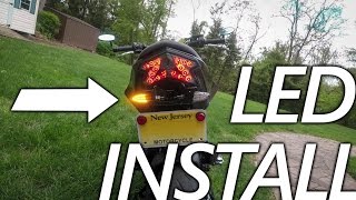 How To Install LED Blinkers on the Kawasaki z125 Pro [upl. by Etneciv]