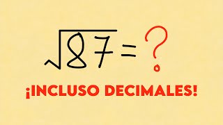 😱TRUCAZO para sacar RAÍCES CUADRADAS en SEGUNDOS y SIN CALCULADORA  Tips para el examen de admisión [upl. by Etterual]