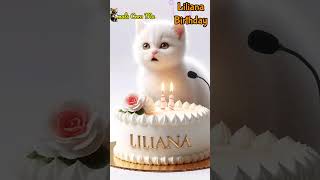 LILIANA BIRTHDAY  HAPPY BIRTHDAY SONG WITH NAMES  Adorable Cute Cat 😺 happybirthday cake [upl. by Netsruk]