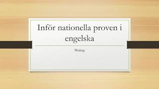 Inför nationella proven i engelska  writing [upl. by Gratiana]