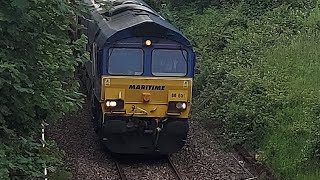 Very Unexpected 66051 Maritime Intermodel Four 66012 on the Margam to Trostre Works 20624 [upl. by Lancelle484]