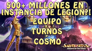 MEJOR EQUIPO PARA INSTANCIA DE LEGION 500 MILLONES COSMO Y TURNOS Saint Seiya Awakening [upl. by Ahseem733]