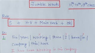 REARRANGE  JUMBLE WORDS FOR 11th 10th9th class [upl. by Wyn499]