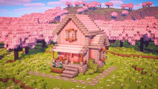 Minecraft  How to build a Cherry Blossom Survival House [upl. by Notlim]