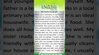 My Family Paragraph Class 6 [upl. by Norene389]