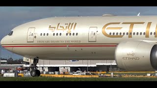 Etihad Airways Boeing 777300ER ● Landing amp Takeoff at Melbourne Airport [upl. by Philander206]