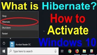 What is Hibernate  How to EnableActivate Hibernate OptionFuture in Windows 10 [upl. by Notlimah]