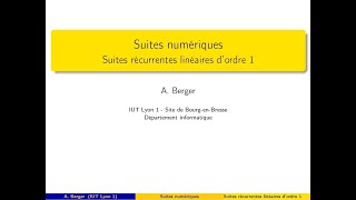 Suites numériques  Suites récurrentes linéaires dordre 1 ou suites arithméticogéometriques [upl. by Mail]