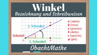 Winkel Bezeichnung und Schreibweisen  ganz einfach erklärt  Geometrie  ObachtMathe [upl. by Suitangi]