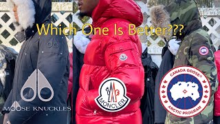 MONCLER VS CANADA GOOSE VS MOOSE KNUCKLES  IS MOOSE KNUCKLES THE BEST [upl. by Tarton]