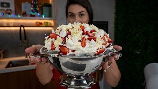 SOBREMESA MARAVILHOSA TEM QUE TER NO SEU NATAL  TORTA DE MORANGO COM CHOCOLATE BRANCO [upl. by Noitsuj]