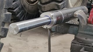 how to make a hydraulic cylinder hydraulic cylinder making on a lathe tornada hidrolik silindir [upl. by Olbap]