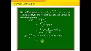 Normaldistribution  To find the MGF Mean and Variance of Normal Distribution [upl. by Einnov409]